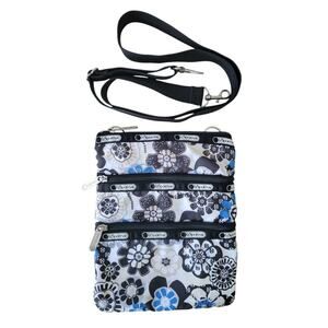 LeSportsac Floral Crossbody Bag - Black and Blue